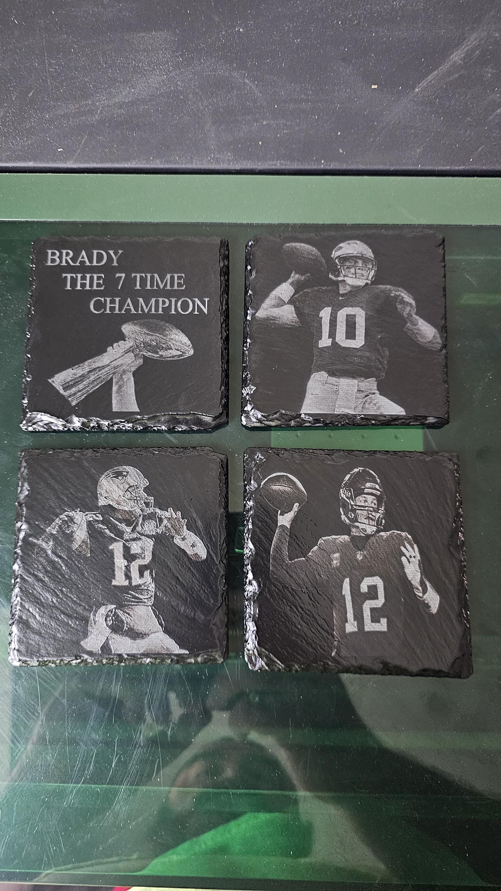 Tom Brady Collection – Hand-Painted Slate Coasters (Set of 4)
