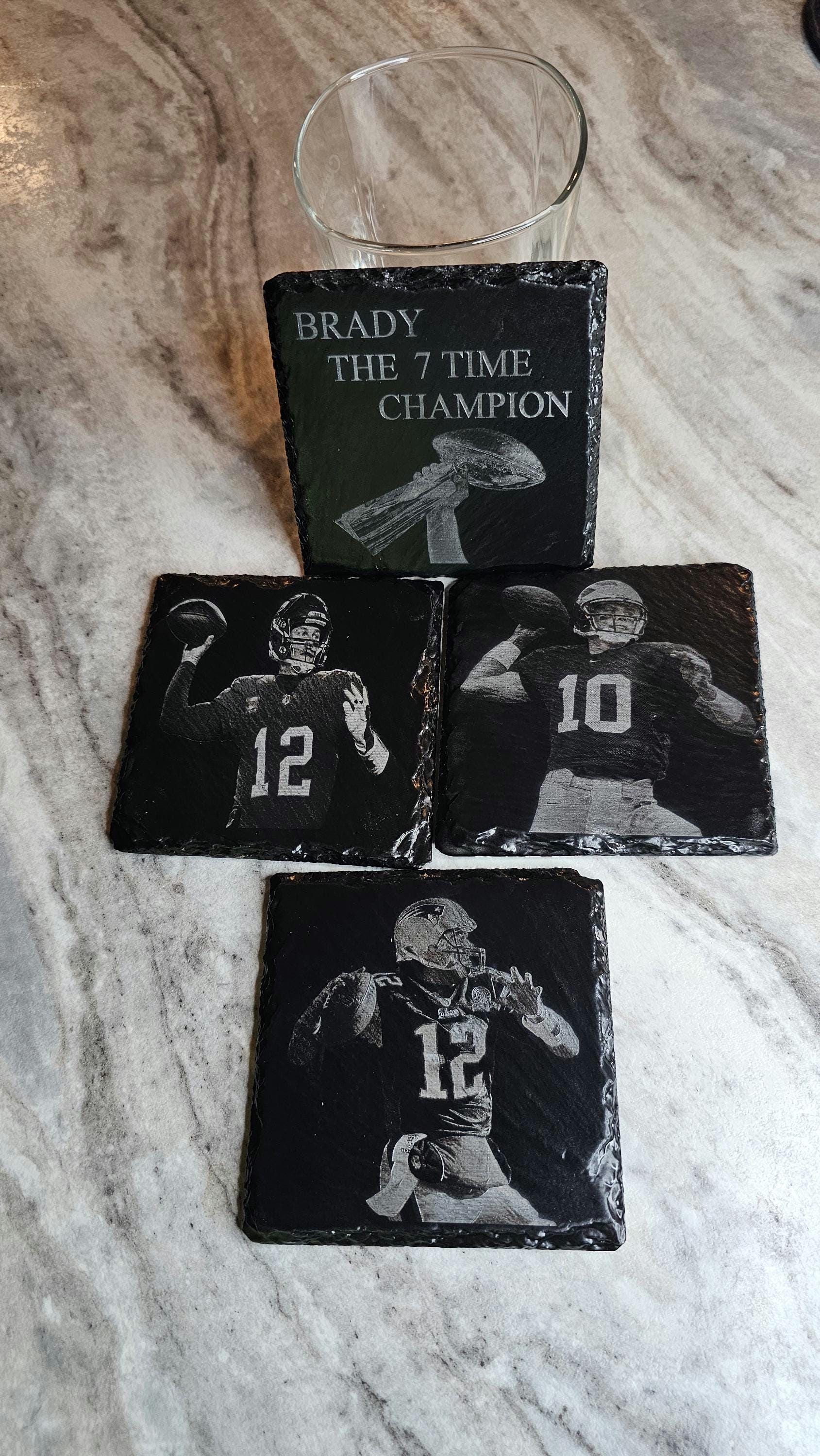Tom Brady Collection – Hand-Painted Slate Coasters (Set of 4)