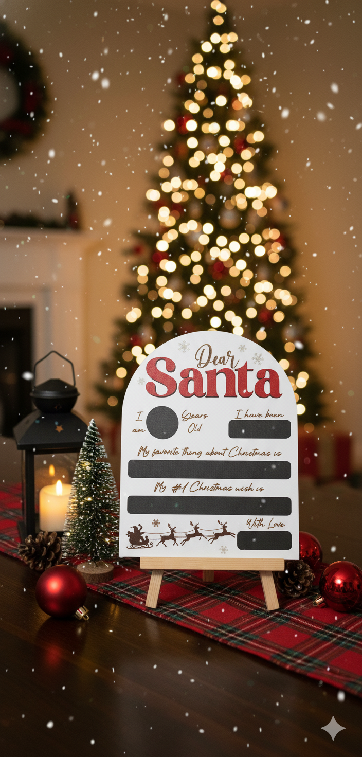 Dear Santa Wish Board with Chalk