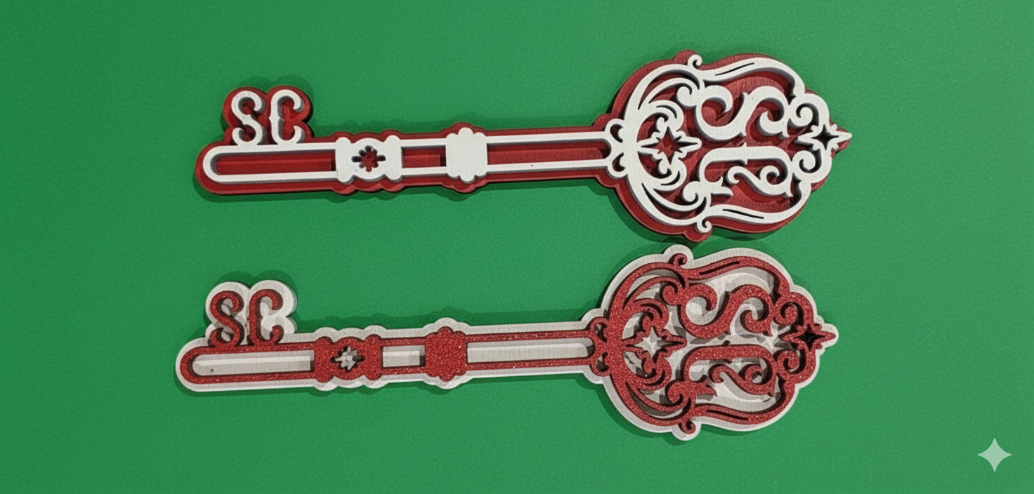 Santa Magic Key Door Hanger and Wooden Magic Santa Key
